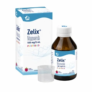 ZELIX PEDIATRICO 100MG/5ML FRAMBUESA FX60ML (NITAZOXANIDA-GRANULOS PARA RECONSTITUIR) (TECNOQUIMICAS) - TECNOQUIMICAS