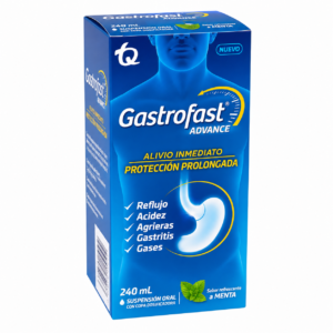 GASTROFAST ADVANCE SABOR MENTA FX240ML (MAGALDRATO + ALGINATO+SIMETICONA + BICARBONATO DE SODIO)(TECNOQUIMICAS)