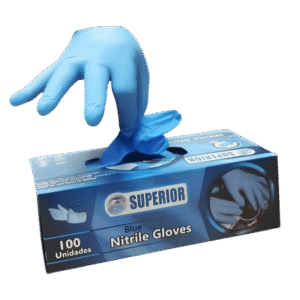 GUANTE DE NITRILO T/L CX 100 UND (AZUL)