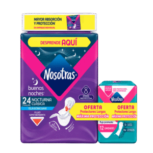 TOALLA HIGIENICA BUENAS NOCHES PQX24 + PROTECTORES LARGOS MAXIMA PROTECCION (PRODUCTOS FAMILIA)